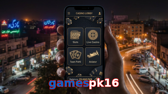 Main screen of Gamespk16 app page for PK players